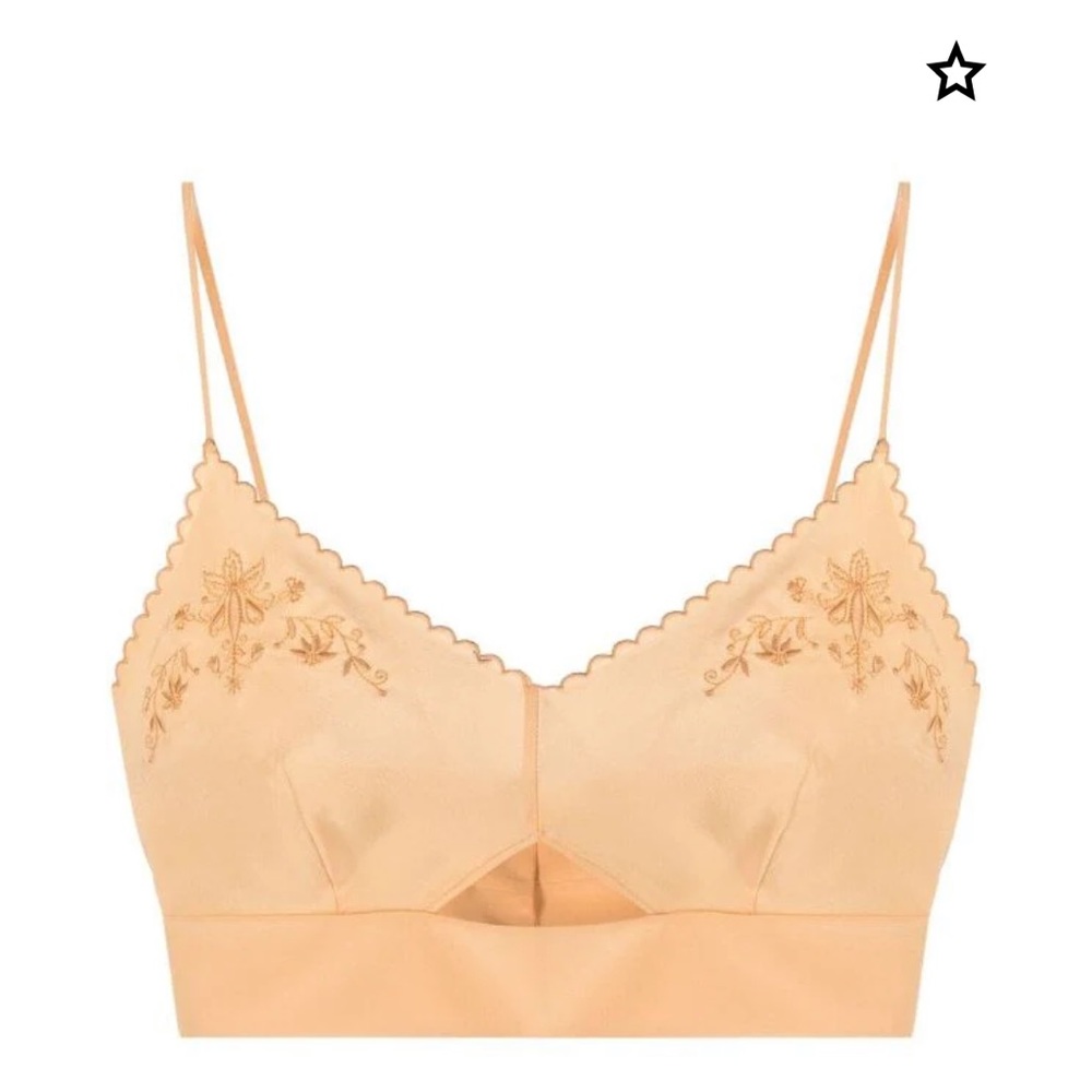Alberta Ferretti floral embroidered silk top